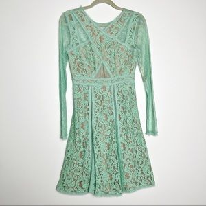 BCBGMaxazria mint green lace dress